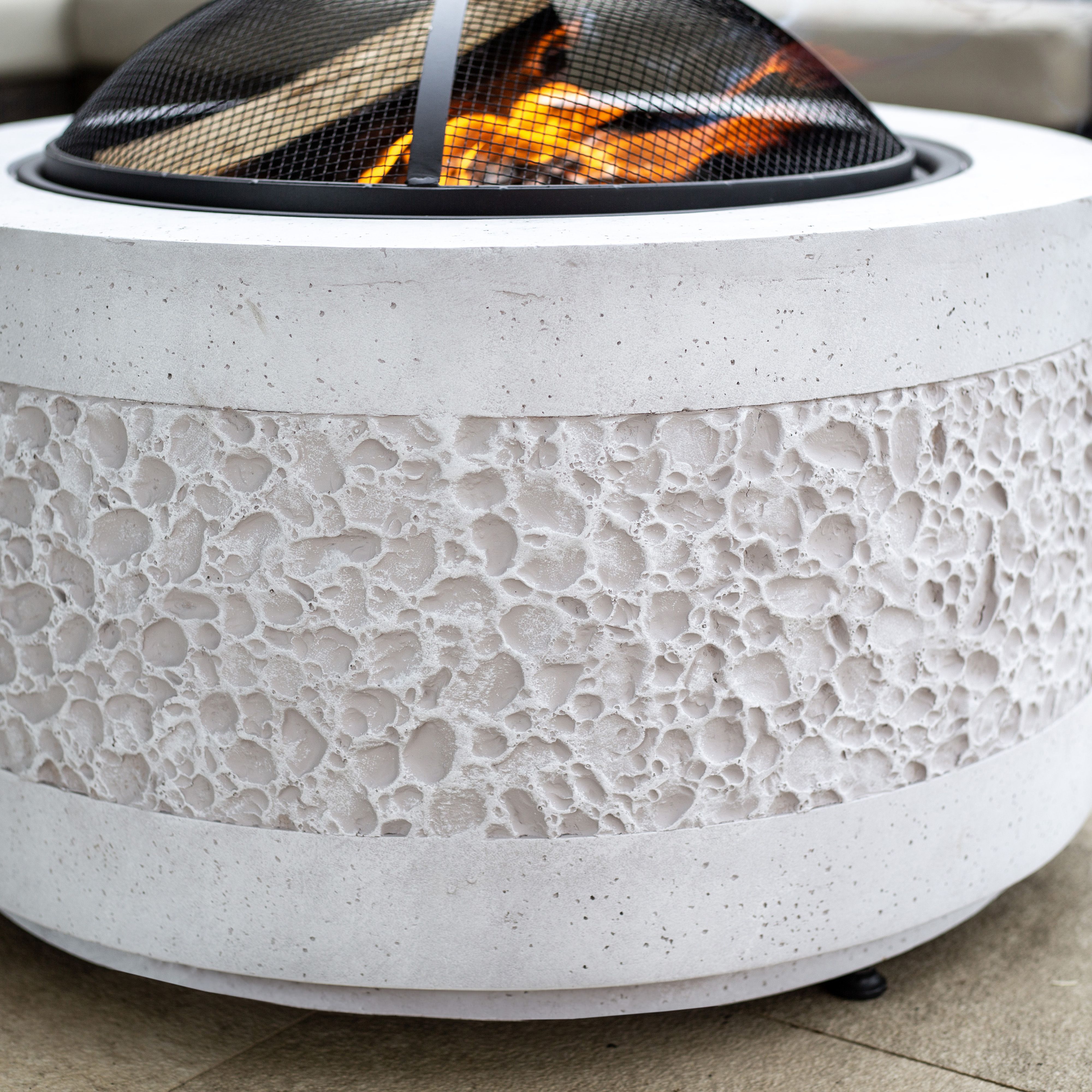 La Hacienda Piedra Steel Matt Grey Round Firepit