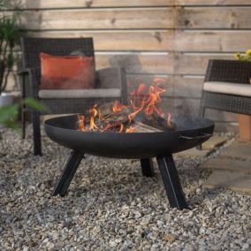 La Hacienda Pittsburgh Steel Matt Black Oiled Finish Firepit