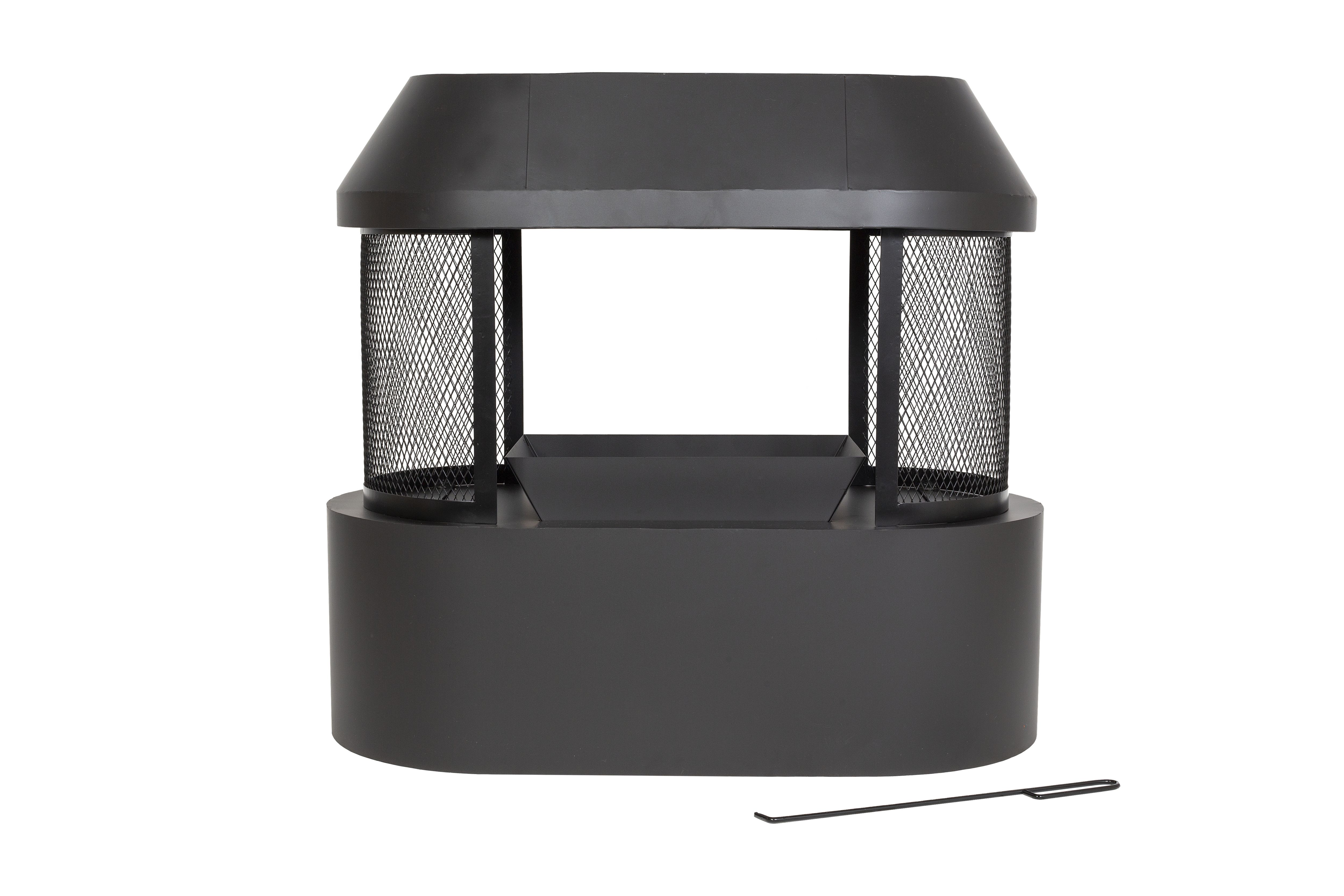 La Hacienda Steel Matt Black Fireplace