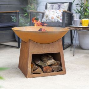 La Hacienda Steel Oxidised finish Firepit