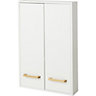 Ladoga White Double Bathroom Wall cabinet (H)90cm (W)60cm