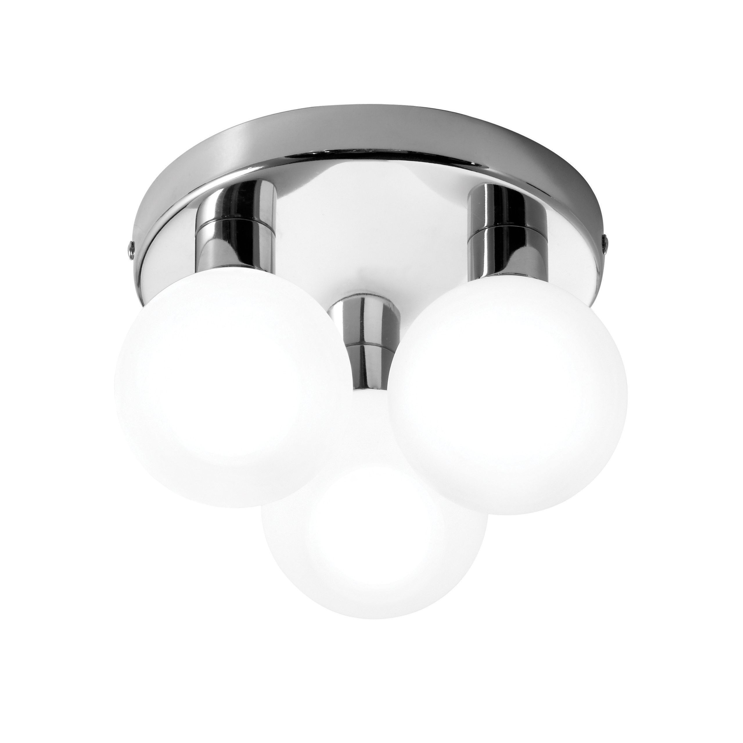 Lagoon Chrome effect 3 Lamp Bathroom Ceiling light DIY at B&Q