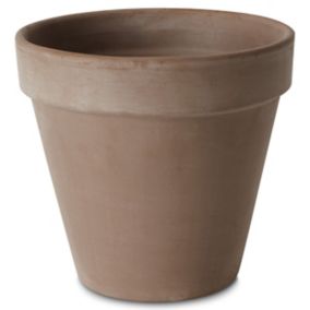 Laleh Brown Terracotta Round Plant pot (Dia)23cm