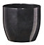 Laleh Brushed Black Ceramic Mottled Plant pot (Dia)35.7cm