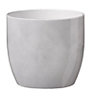 Laleh Brushed White Ceramic Mottled Plant pot (Dia)17.1cm