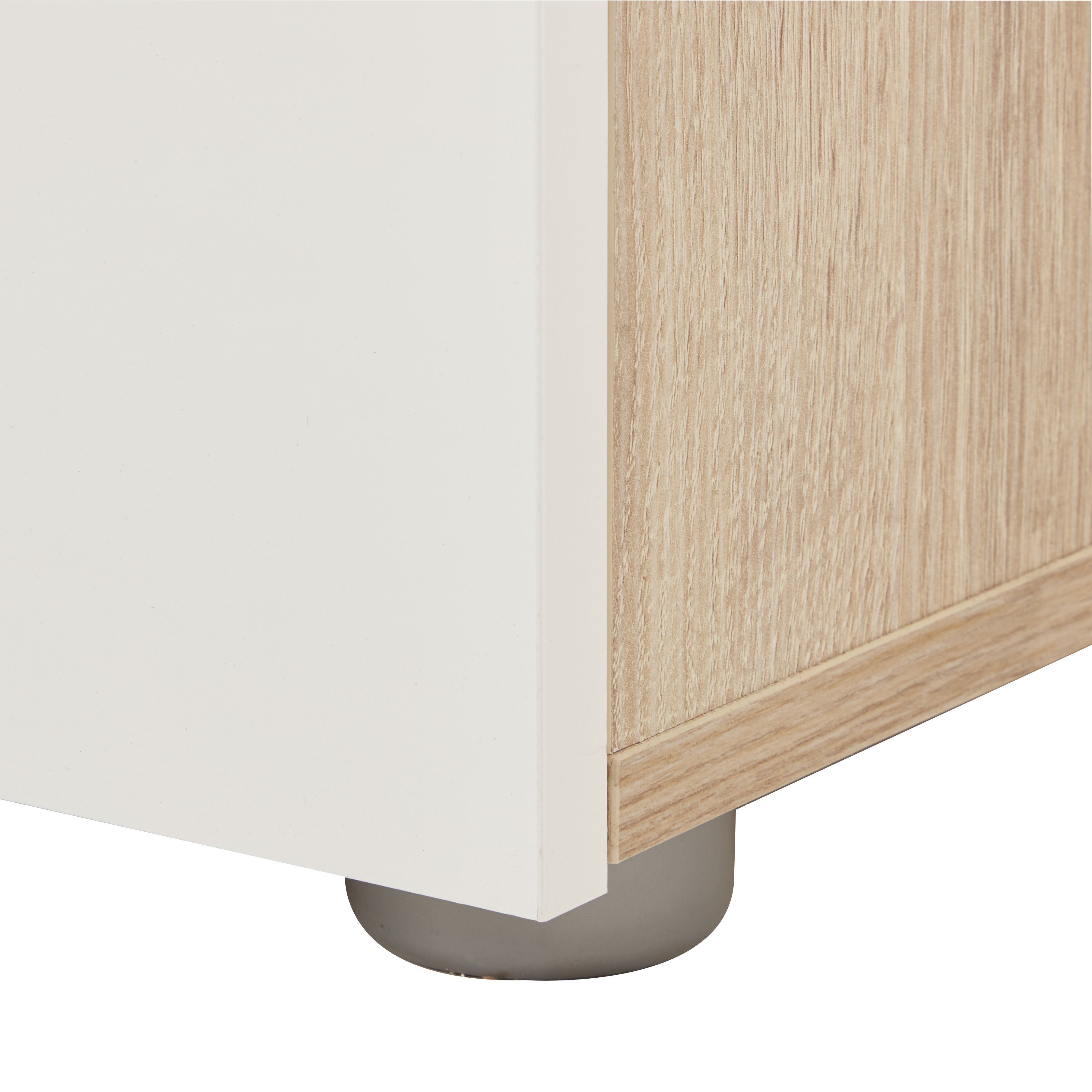 Lamego Modern Matt & high gloss white oak effect Triple Wardrobe (H)2009mm (W)1181mm (D)497.5mm