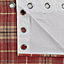 Lamego Red Check Lined Eyelet Curtains (W)167cm (L)183cm, Pair
