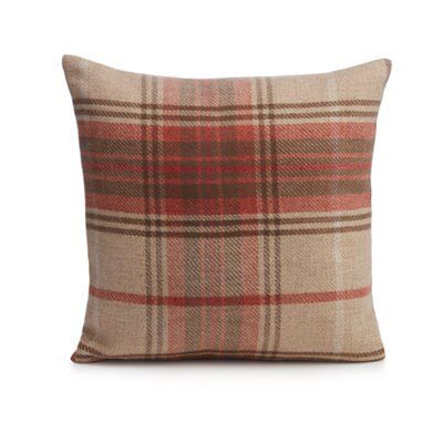 Orange tartan sale cushions