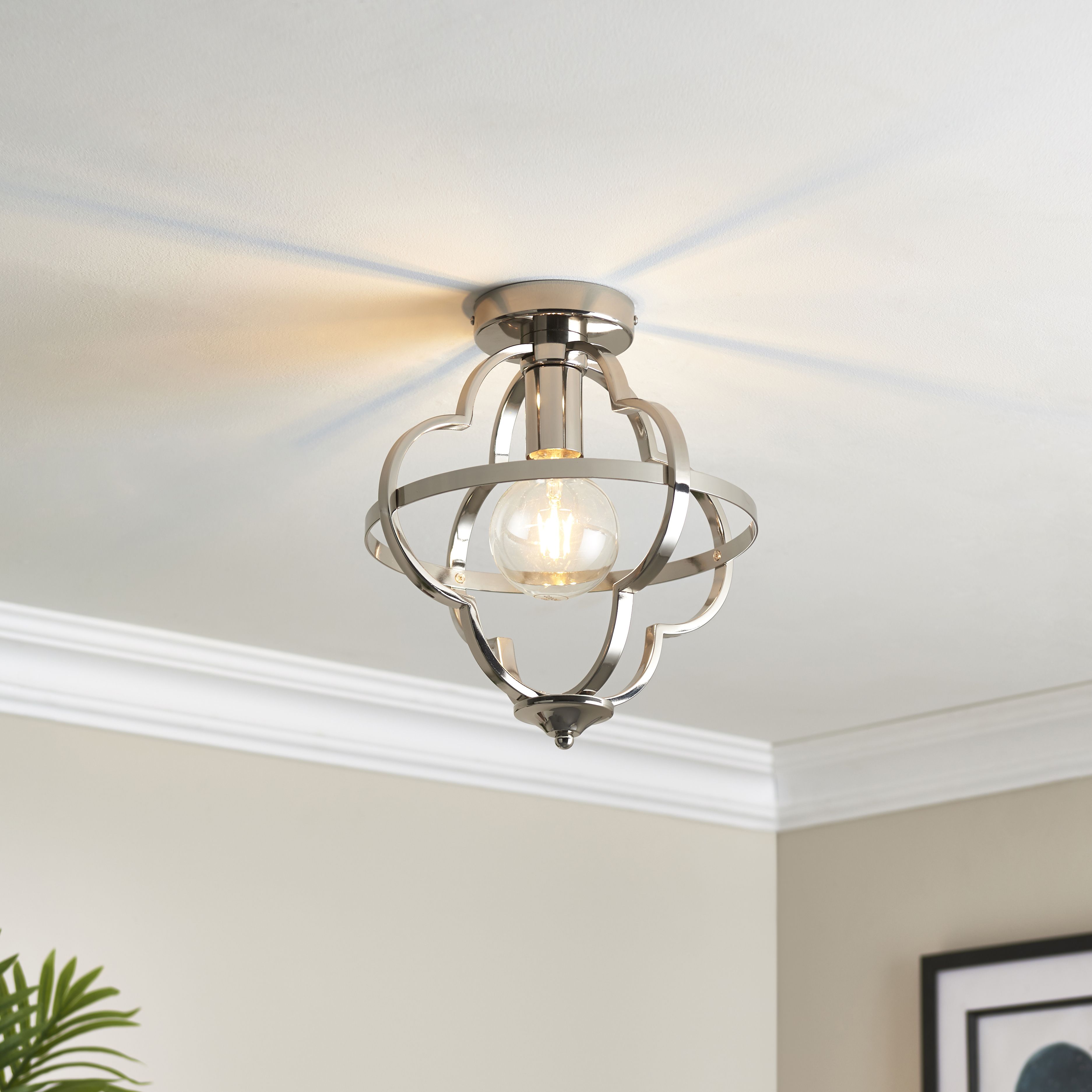 Lancashire Steel Silver LED Ceiling light