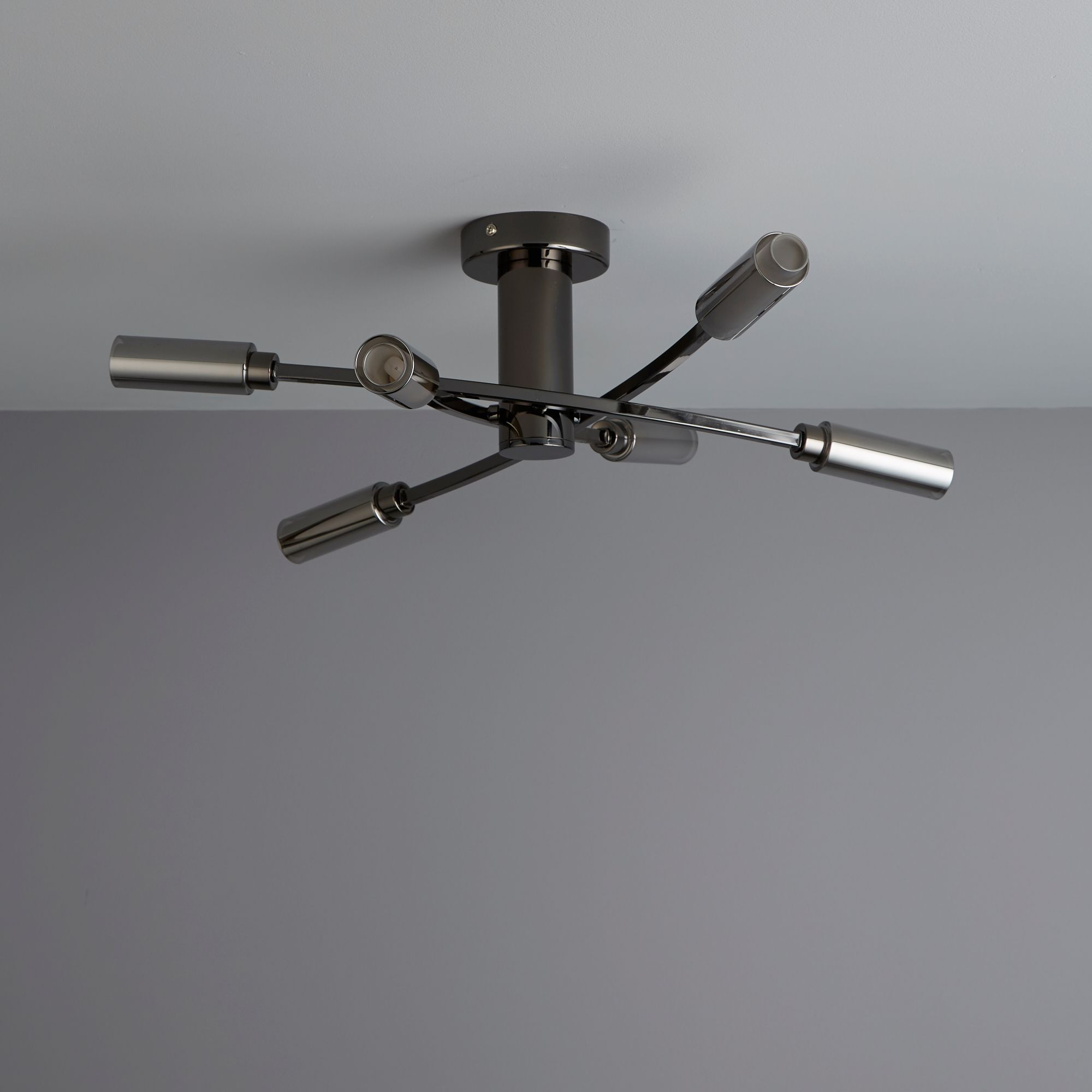 Langa Brushed Black Nickel Effect 6 Lamp Ceiling Light | DIY At B&Q