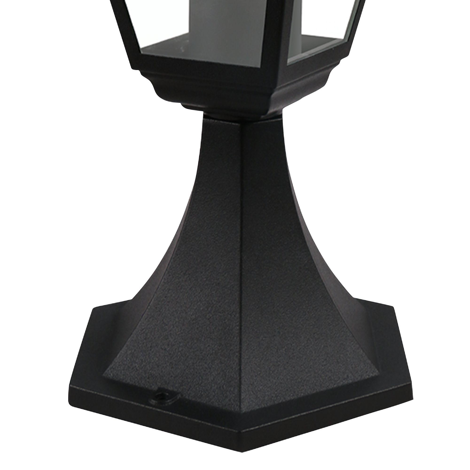 Lantern Black Mains-powered 1 lamp Outdoor Post light (H)370mm