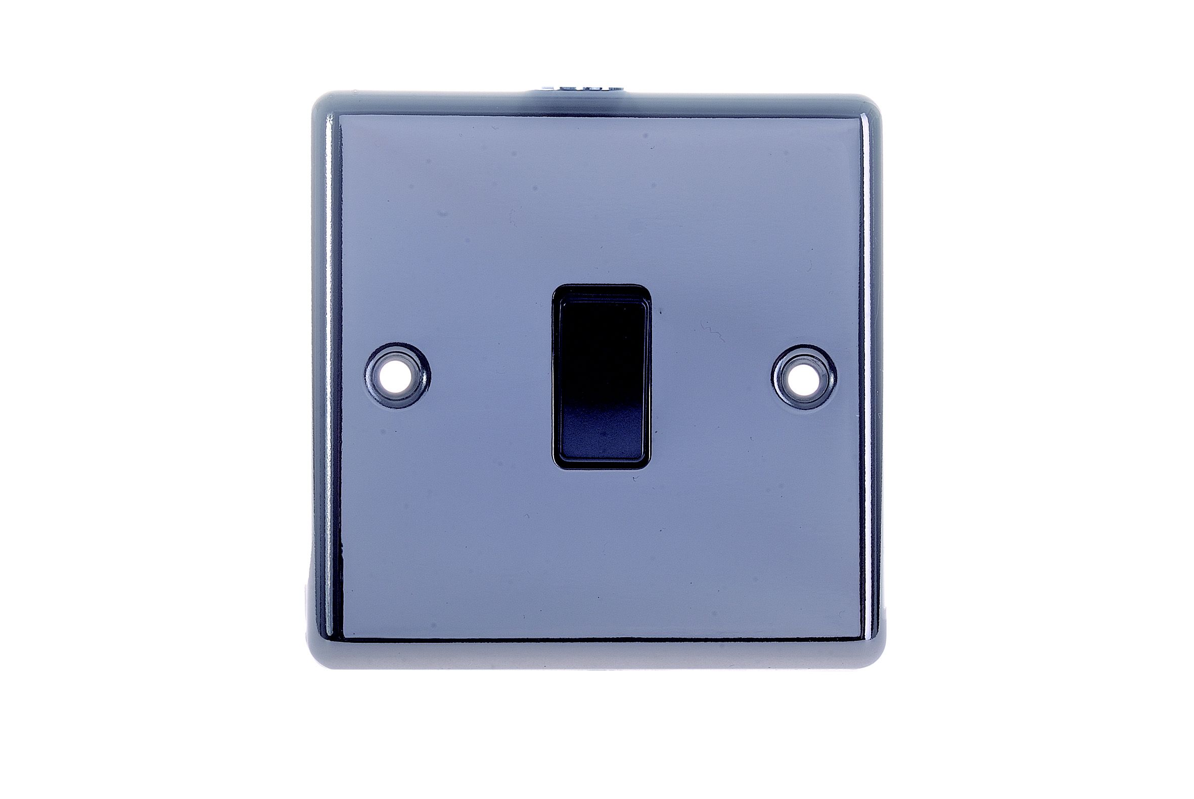 LAP 10A 2 way 1 gang Light Switch Black Nickel effect