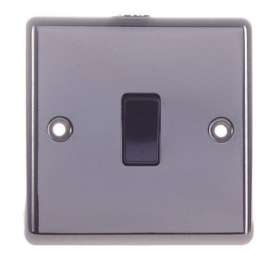 LAP 10A 2 way 1 gang Light Switch Black Nickel effect