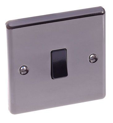 LAP 10A 2 way 1 gang Light Switch Black Nickel effect