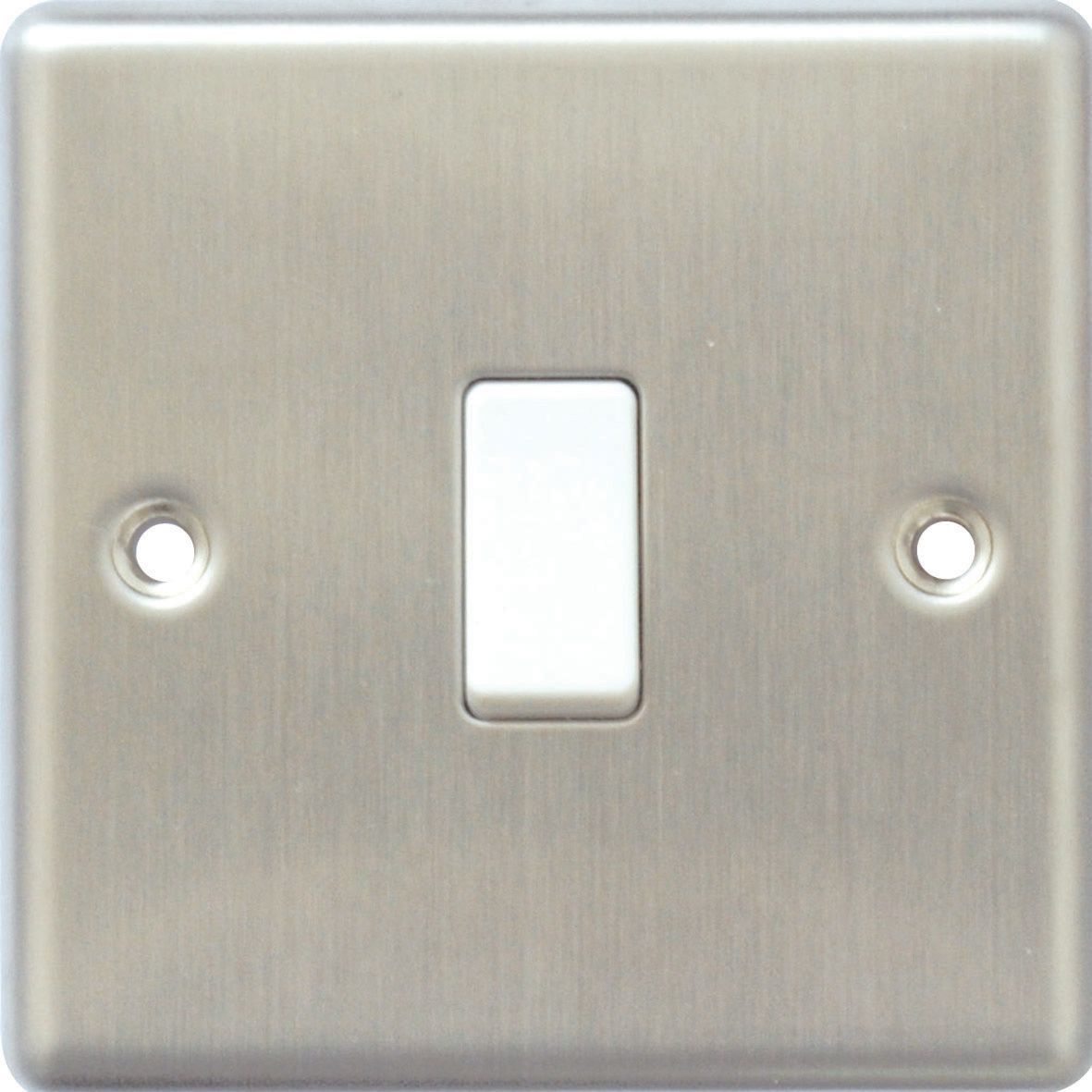 LAP 10A 2 way 1 gang Switch Grey Stainless steel effect