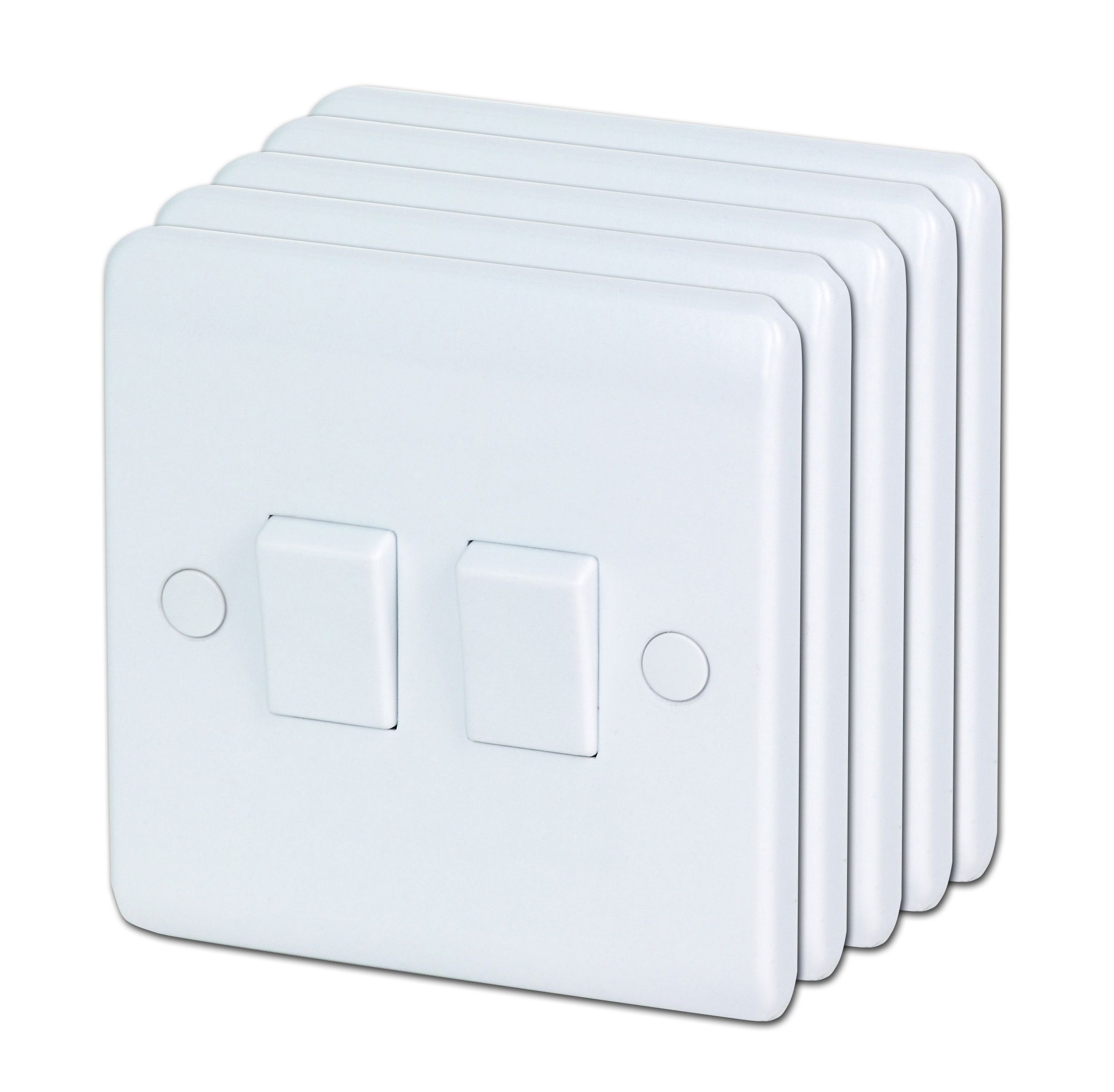 LAP 10A 2 way 2 gang Light Switch, Pack of 5