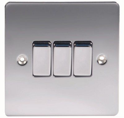 LAP 10A 2 way Light Switch Gloss Chrome effect