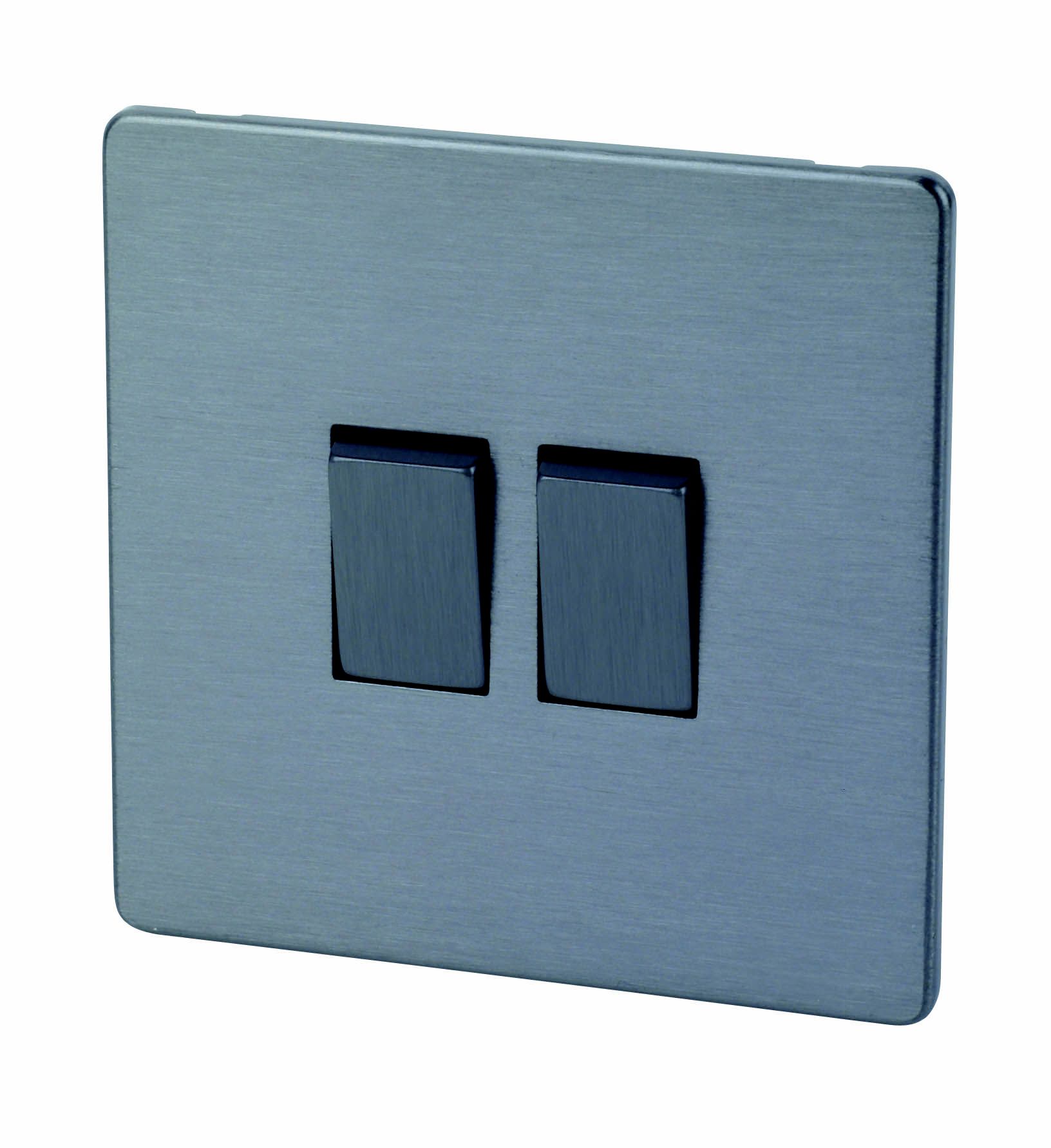 LAP 10A 2 way Rocker Light Screwless Switch Slate effect