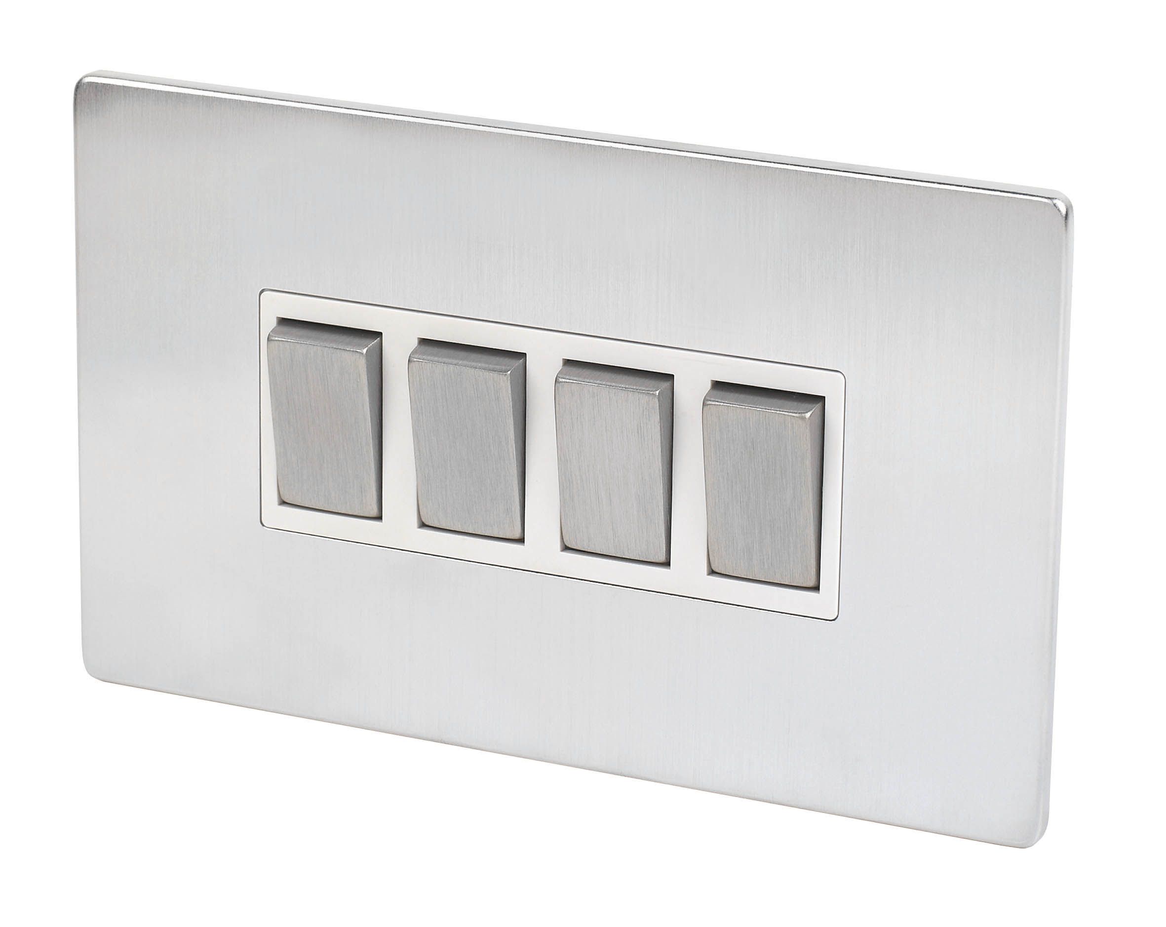 LAP 10A Flat Screwless Intermediate switch Chrome effect