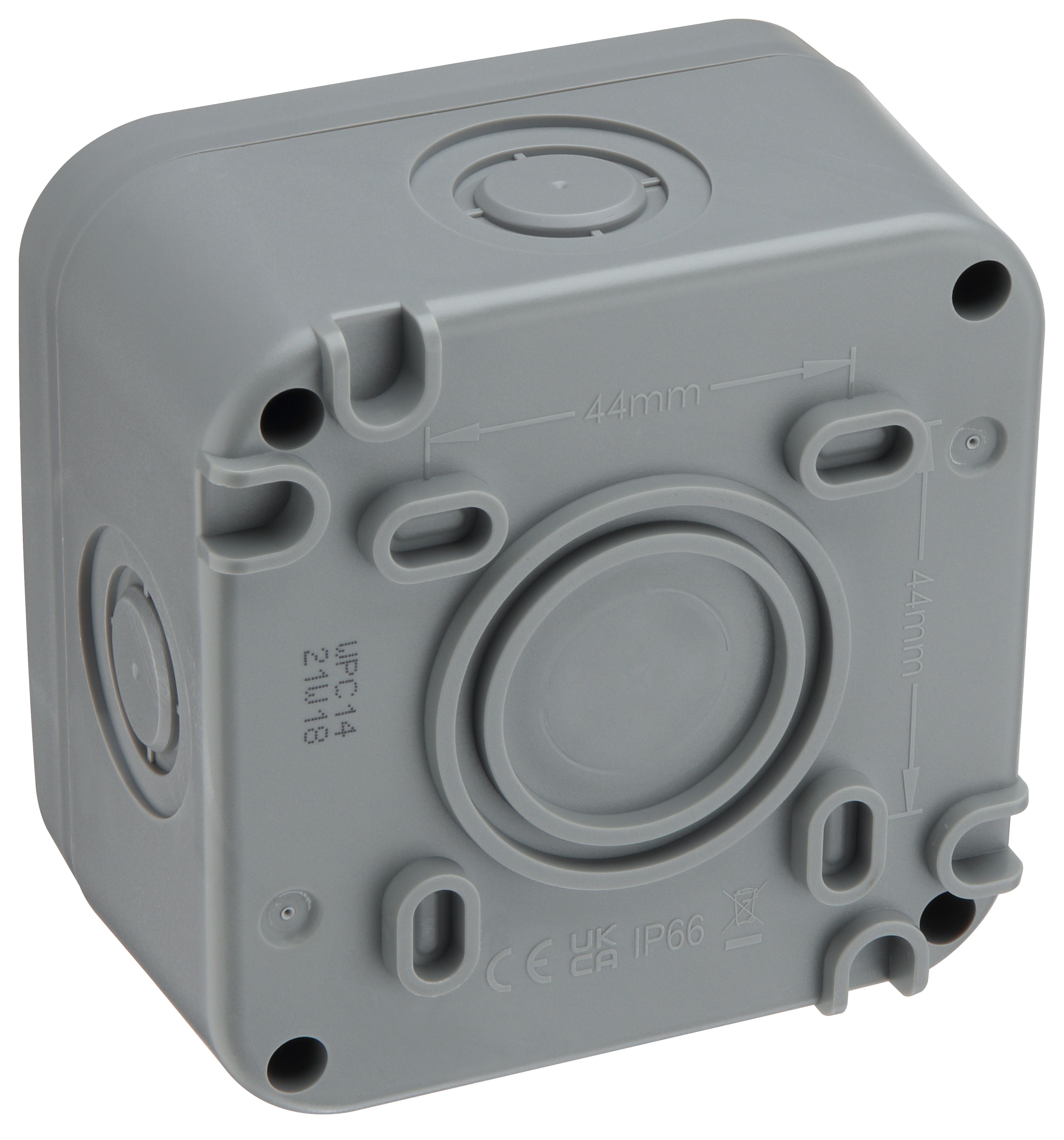 LAP 10A Grey 1 gang Outdoor Weatherproof retractive switch