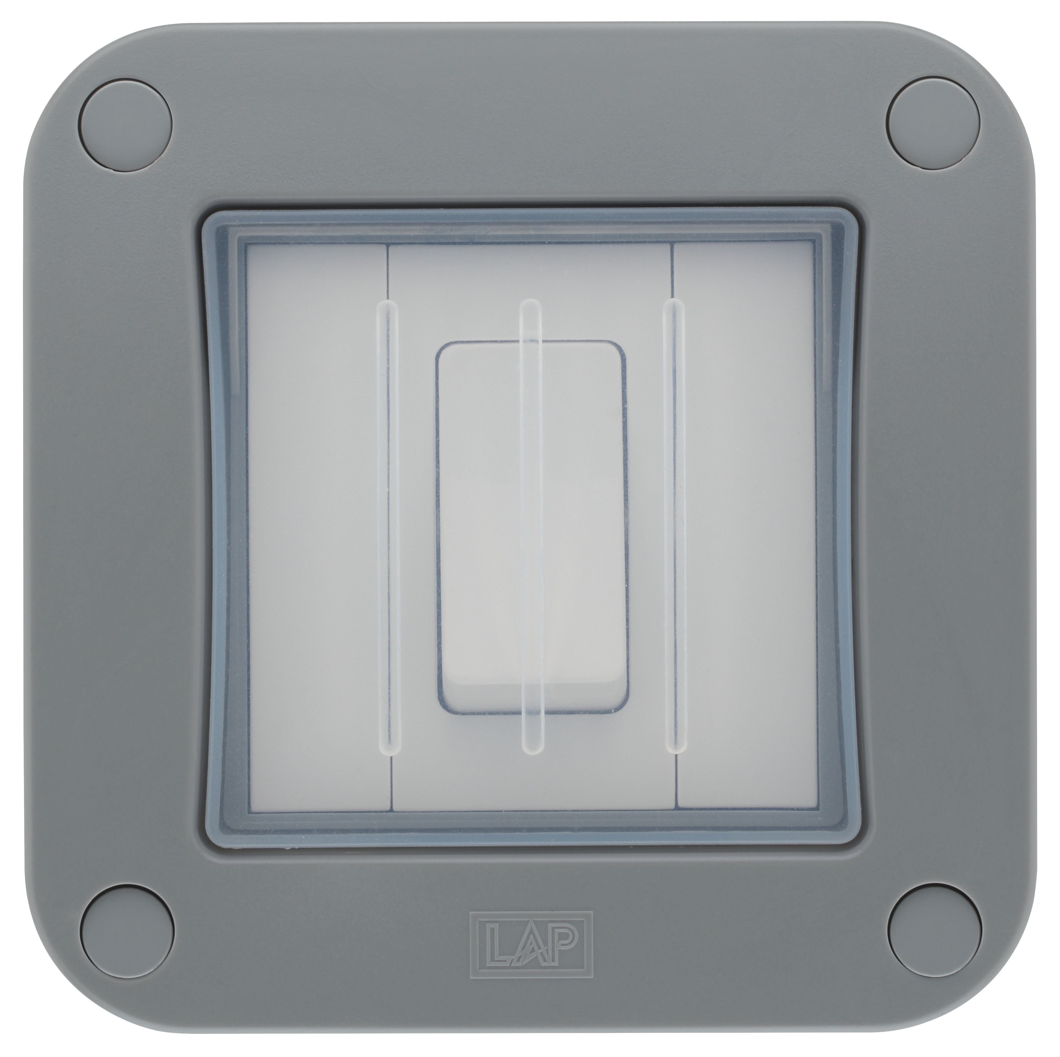 LAP 10A Grey 1 gang Outdoor Weatherproof switch | DIY at B&Q