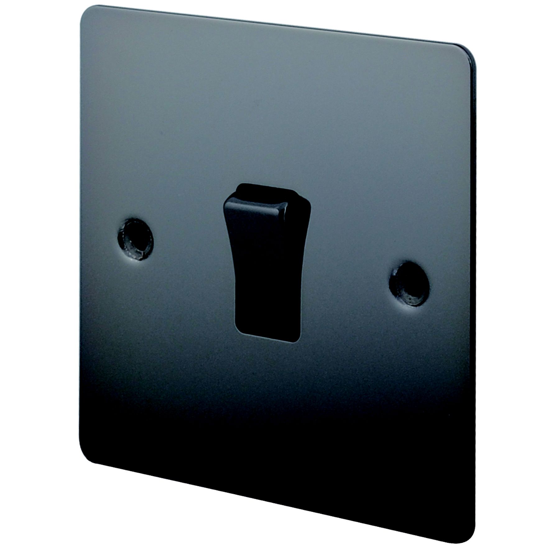 LAP 10A Single Flat Screwed Intermediate switch Matt Black Nickel effect