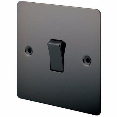 LAP 10A Single Flat Screwed Intermediate switch Matt Black Nickel effect