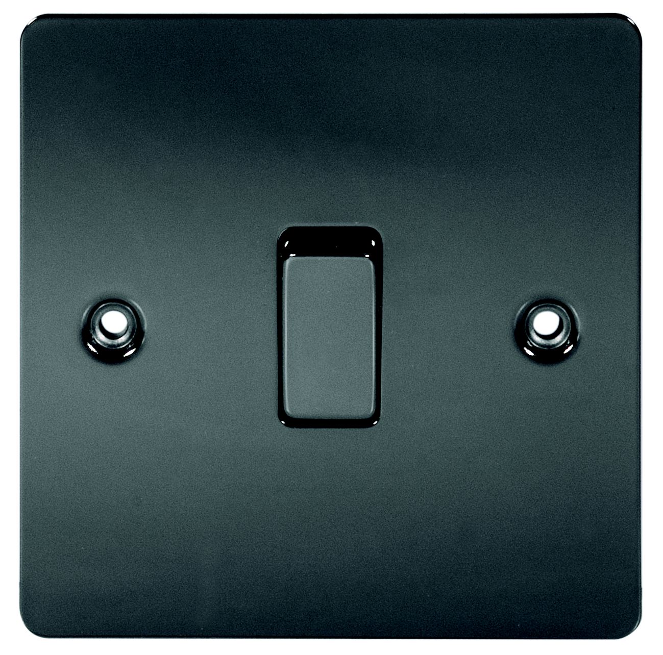 LAP 10A Single Flat Screwed Intermediate switch Matt Black Nickel effect