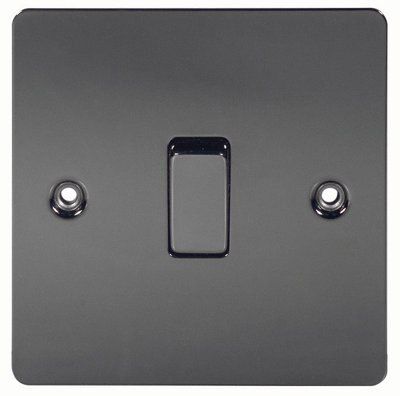 LAP 10A Single Flat Screwed Intermediate switch Matt Black Nickel effect