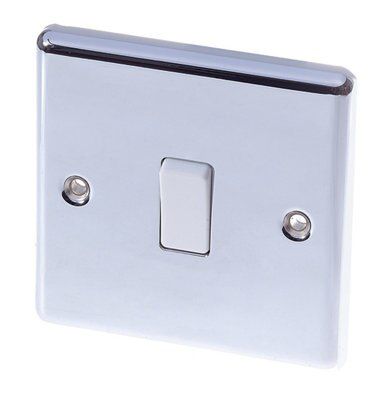 LAP 10A Single Raised Intermediate switch Gloss Chrome effect