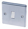 LAP 10A White Stainless steel effect Light Switch