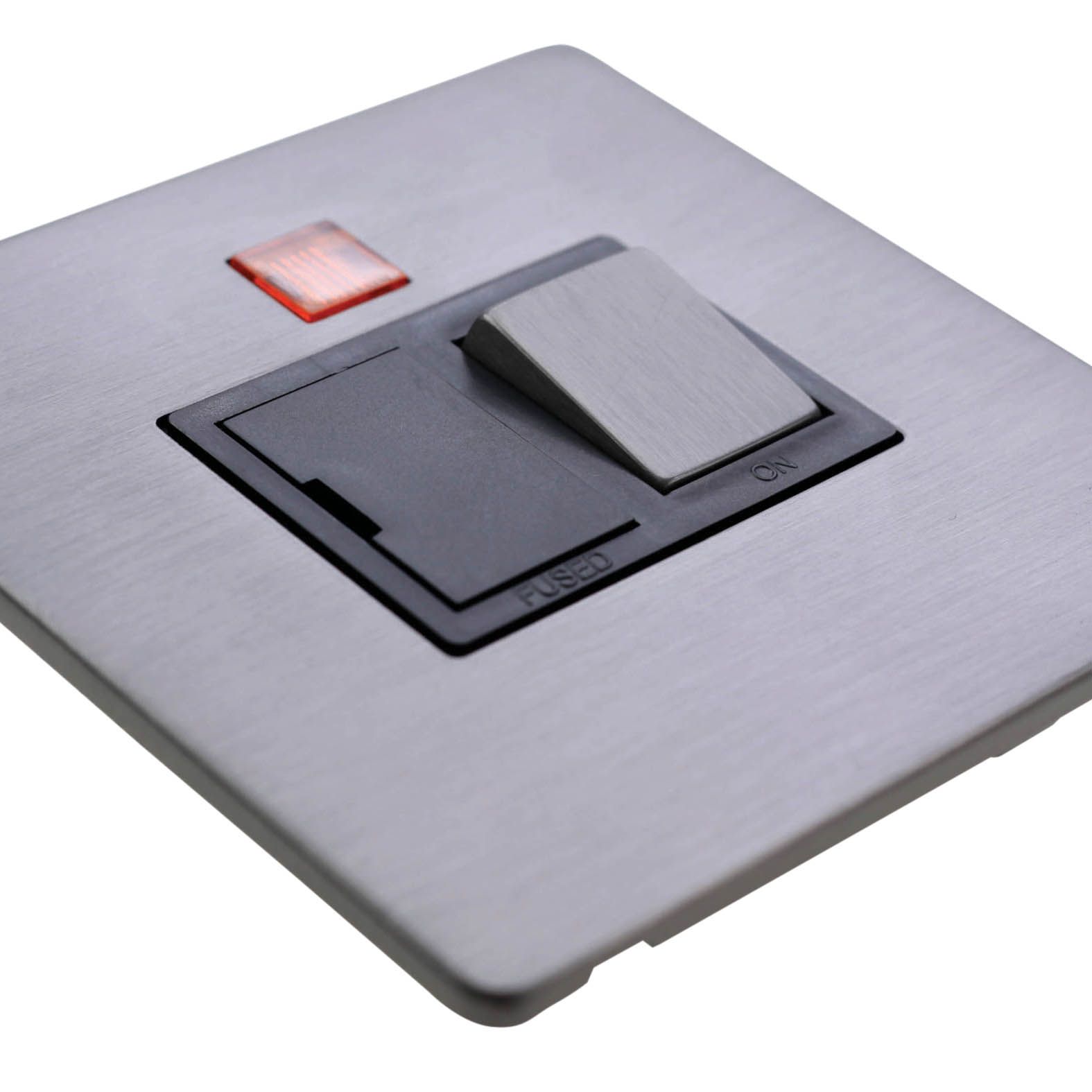 LAP 13A 1 gang Flat profile Switched Neon indicator Connection unit Grey
