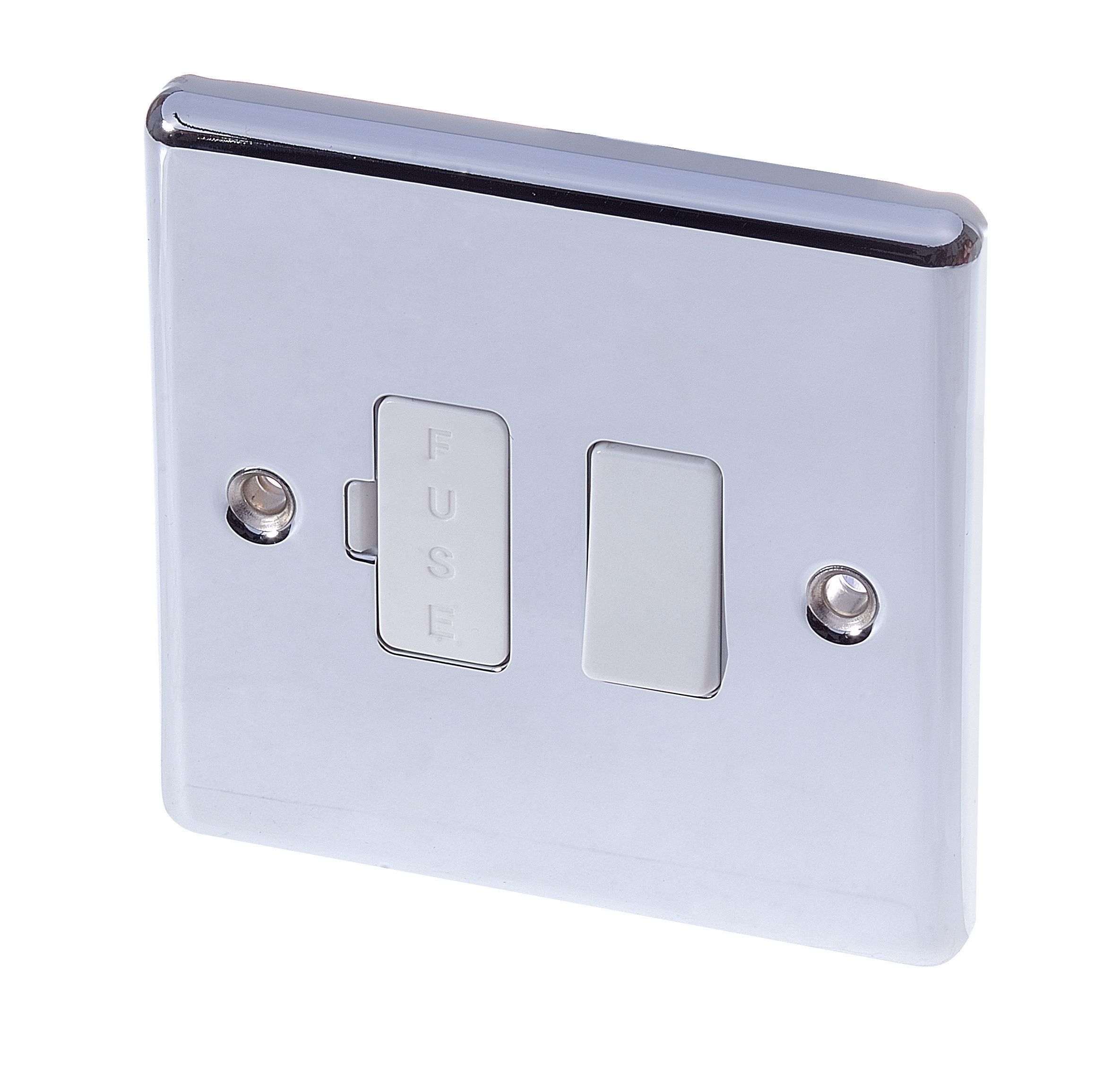 LAP 13A 1 gang Fused connection unit White Chrome effect