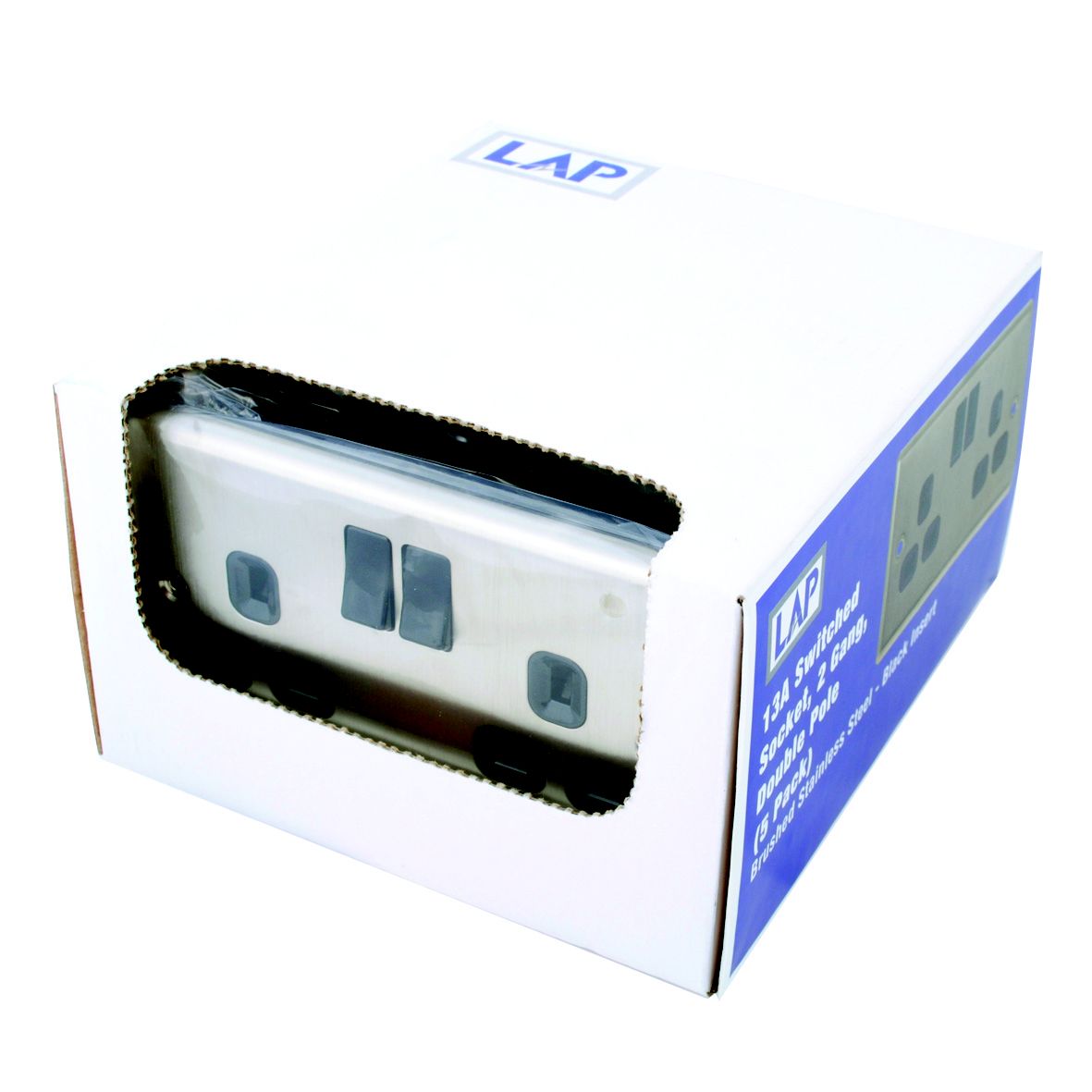 LAP 13A 240V Silver Socket, Pack of 5