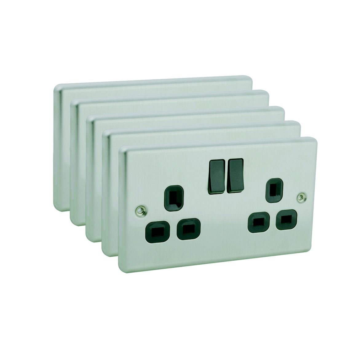LAP 13A 240V Silver Socket, Pack of 5