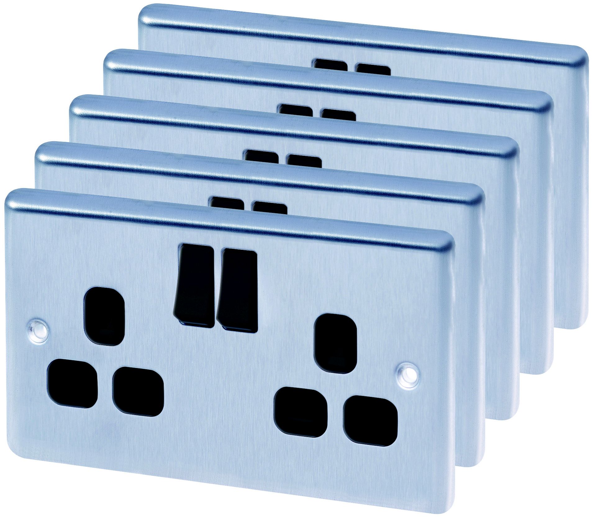 LAP 13A 240V Silver Socket, Pack of 5