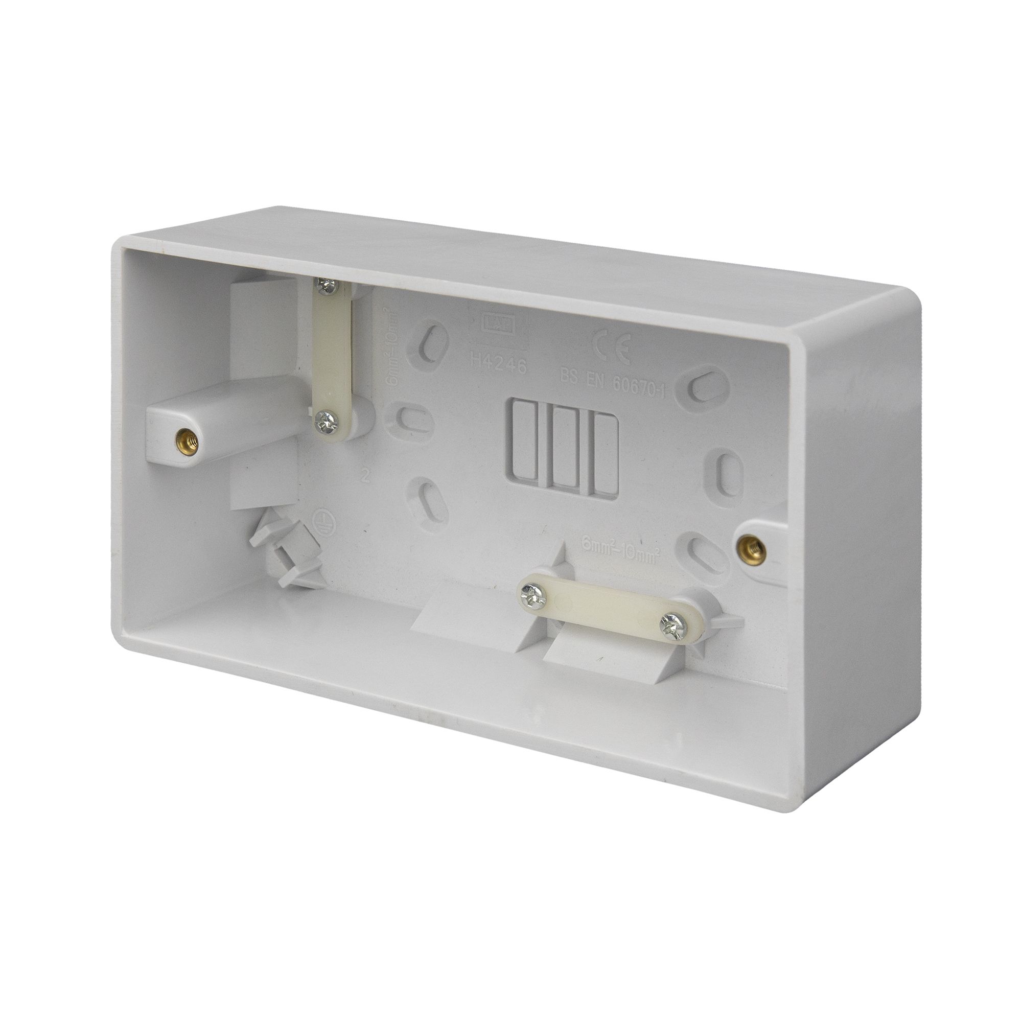 LAP 2 gang 46mm Pattress box DIY at B&Q