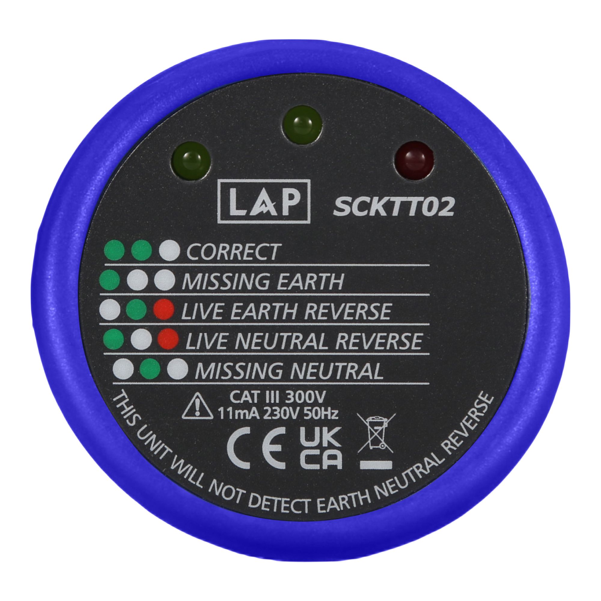 LAP 230V Blue, dark grey Socket tester