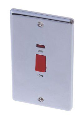 LAP 45A Control switch Black Chrome effect Neon indicator
