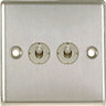 LAP 6A 2 way Stainless steel effect Switch