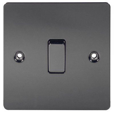 LAP Black Nickel 10A 2 way Flat plate Light Switch