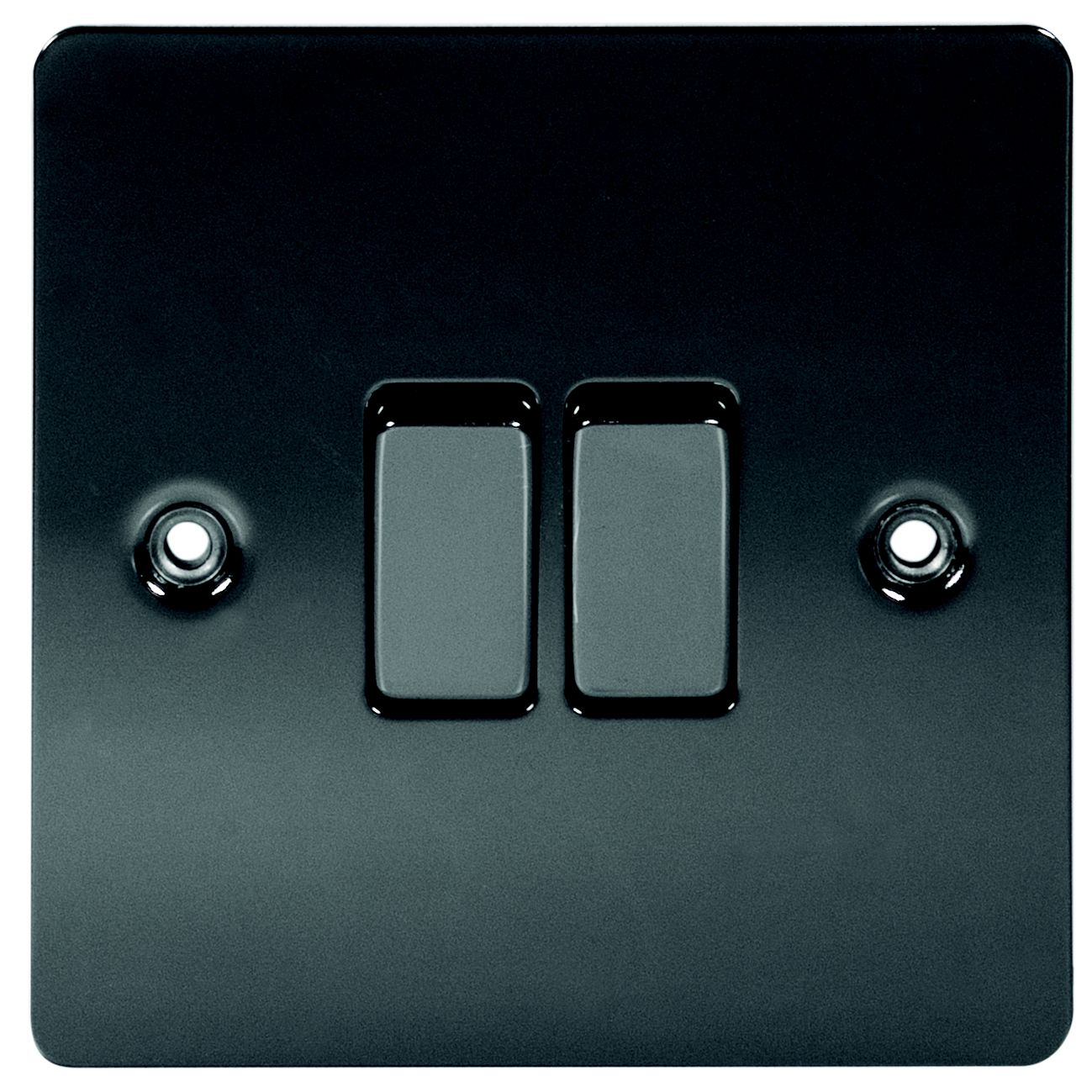 LAP Black Nickel 10A 2 way Flat plate Light Switch