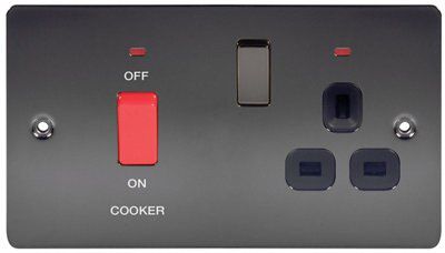 LAP Black Nickel 45A Switched Socket