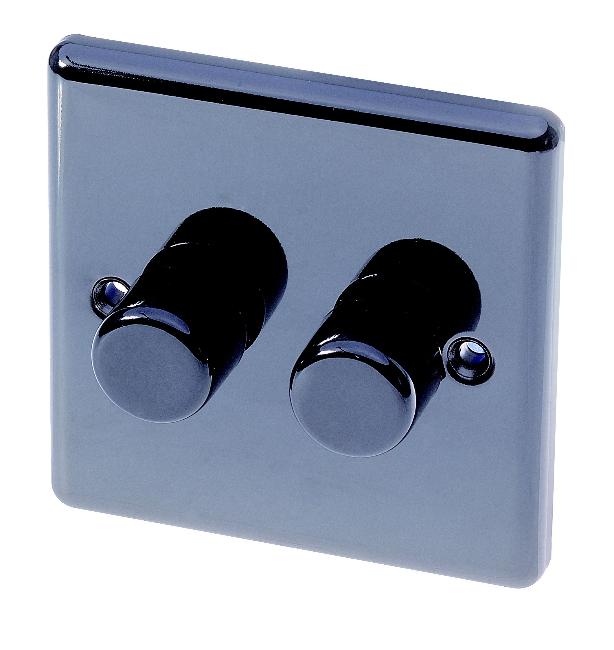 LAP Black profile Double 2 way Dimmer switch