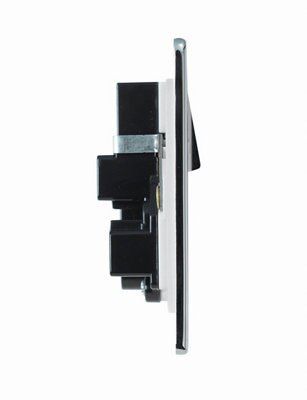 LAP Chrome 13A Screwless Switched Socket with White inserts