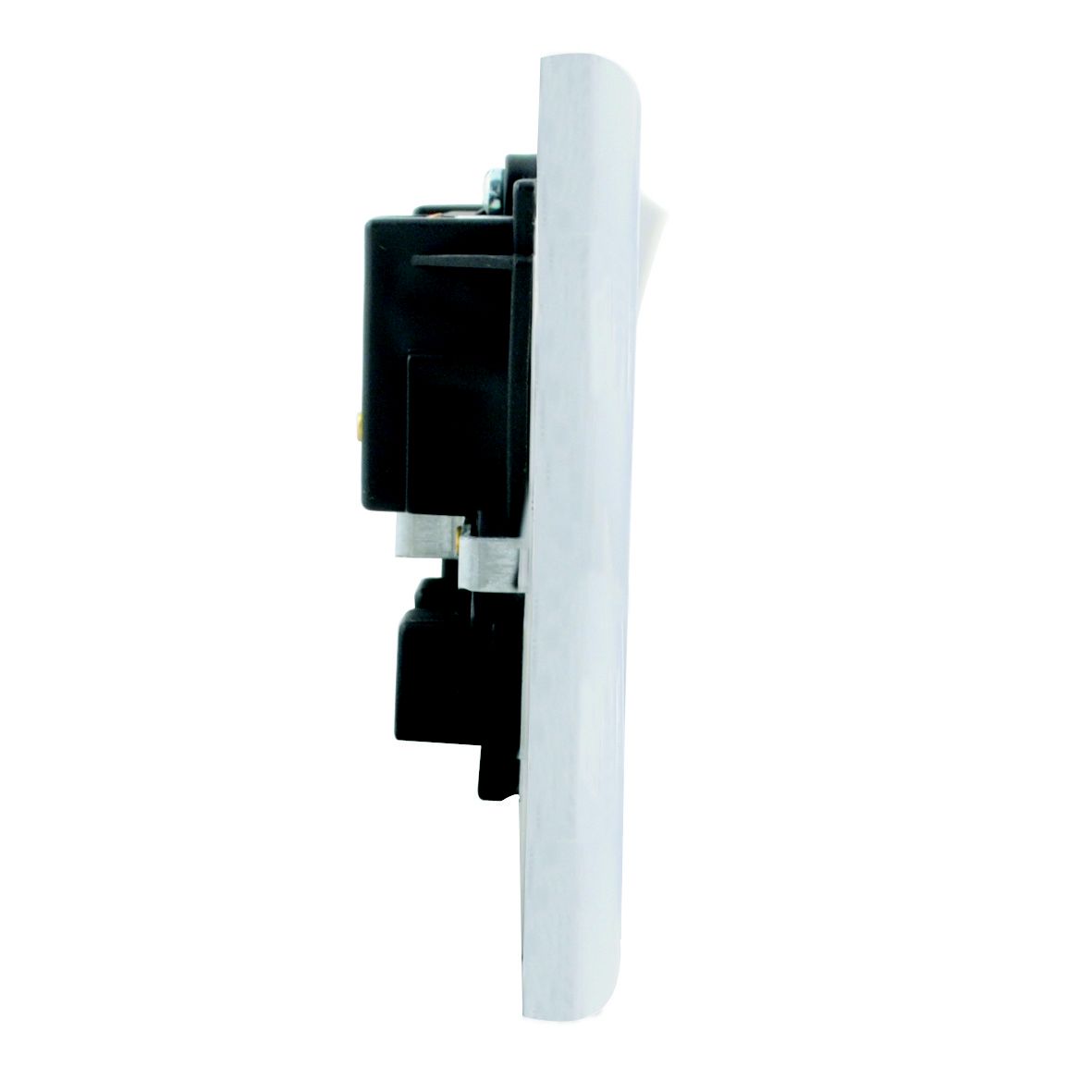 LAP Chrome effect 240V Gloss Silver Socket, Pack of 5