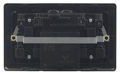 LAP Flat Switched Screwless Socket with USB, x2 & Black inserts