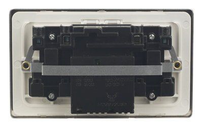 LAP Flat Switched Screwless Socket with USB, x2 & White inserts