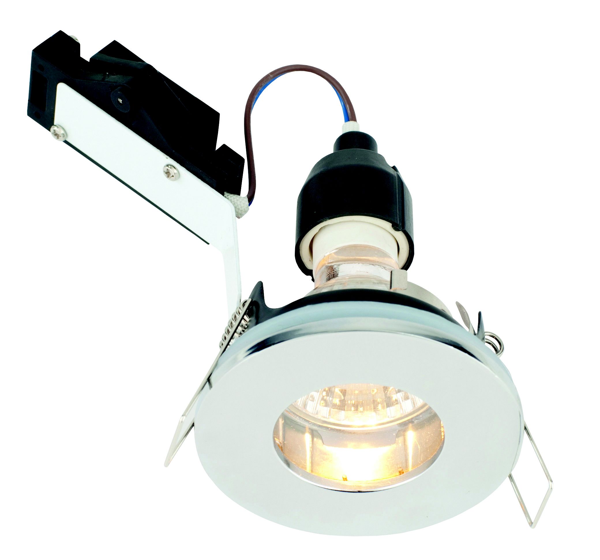 LAP Polished Chrome effect Non-adjustable Downlight 50W IP44