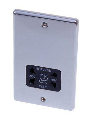 LAP Raised Shaver socket Gloss Chrome effect